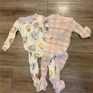 Burt's Bees Pink and Multicolor Kids Footies